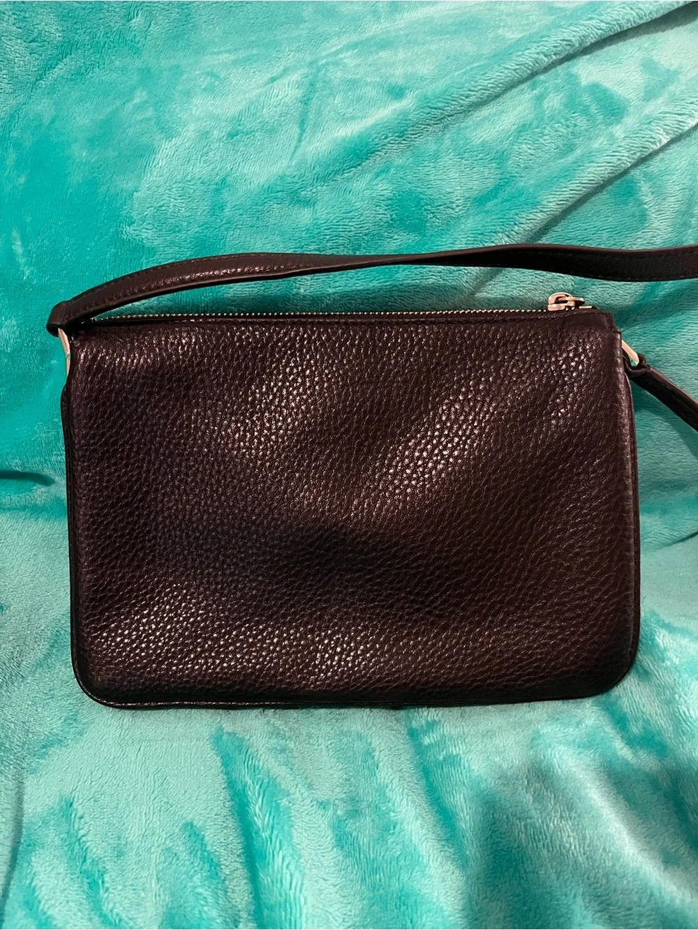 kate spade Leila Triple Gusset Crossbody Bag in black leather